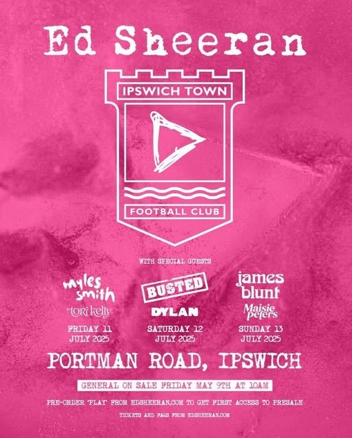 Ed Sheeran at Portman Road